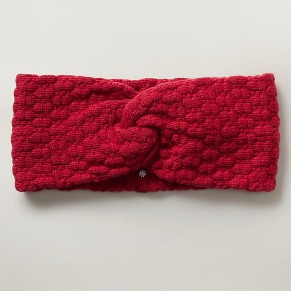 Athleta Cozy Does it Headband in Clover Berry Red NWT